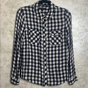 Banana Republic Dark blue plaid button up